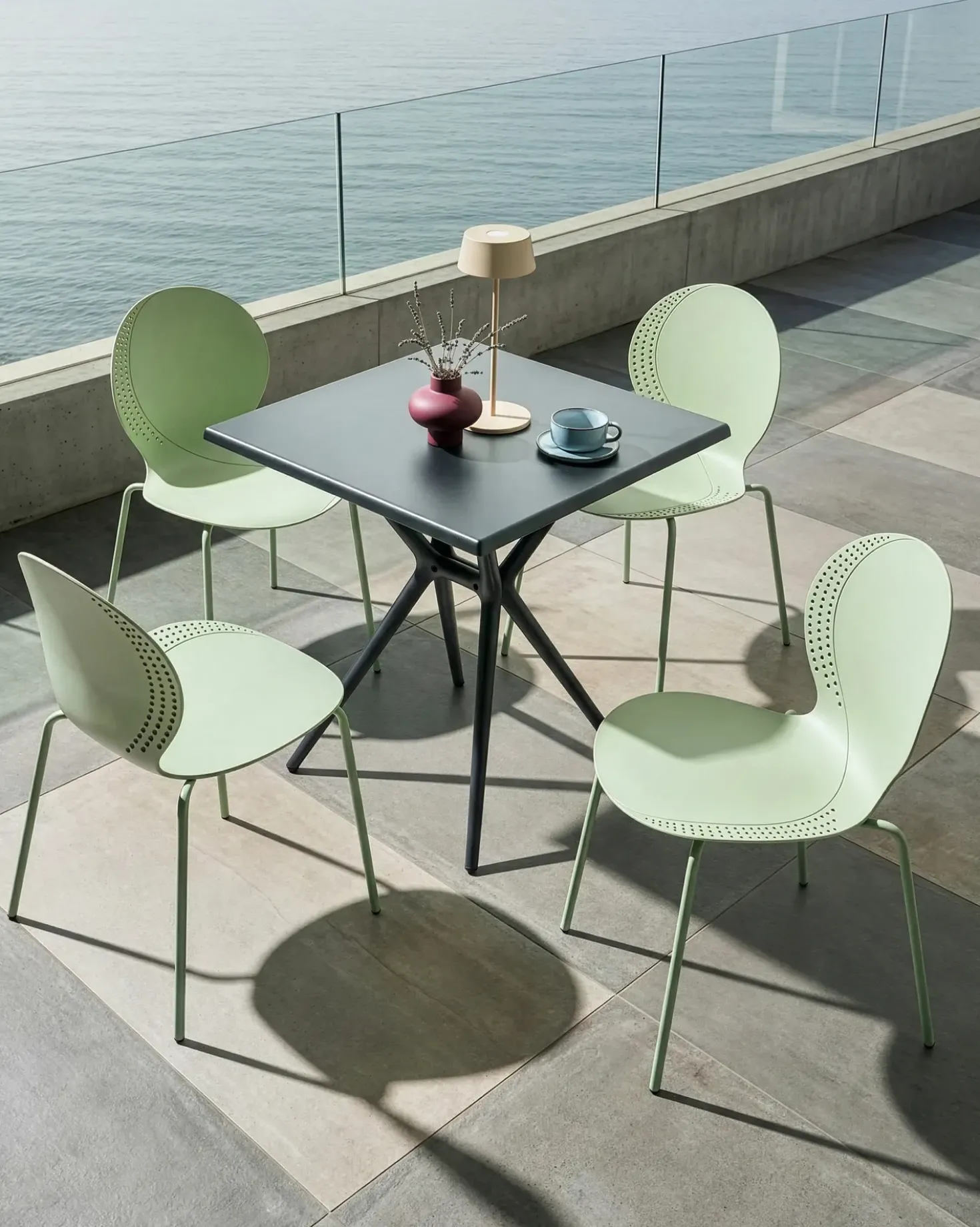 Set di 4 sedie da giardino MILOS Impilabile Verde chiaro