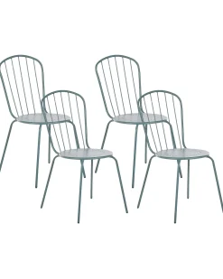 Set di 4 sedie da giardino CALVI Metallo Azzurro