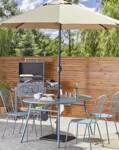 Set di 4 sedie da giardino CALVI Metallo Azzurro