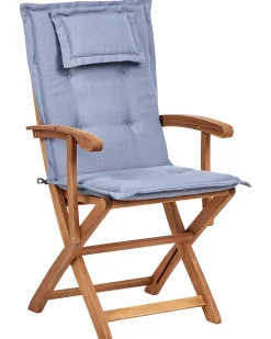 Set di 2 sedie da giardino con cuscini MAUI II Legno d'acacia Blu