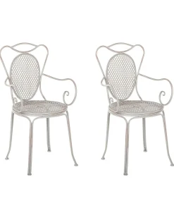 Set di 2 sedie da giardino CILENTO Metallo Grigio