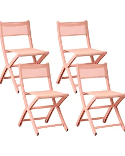 Set di 4 sedie da giardino TALCA Pieghevole Corallo