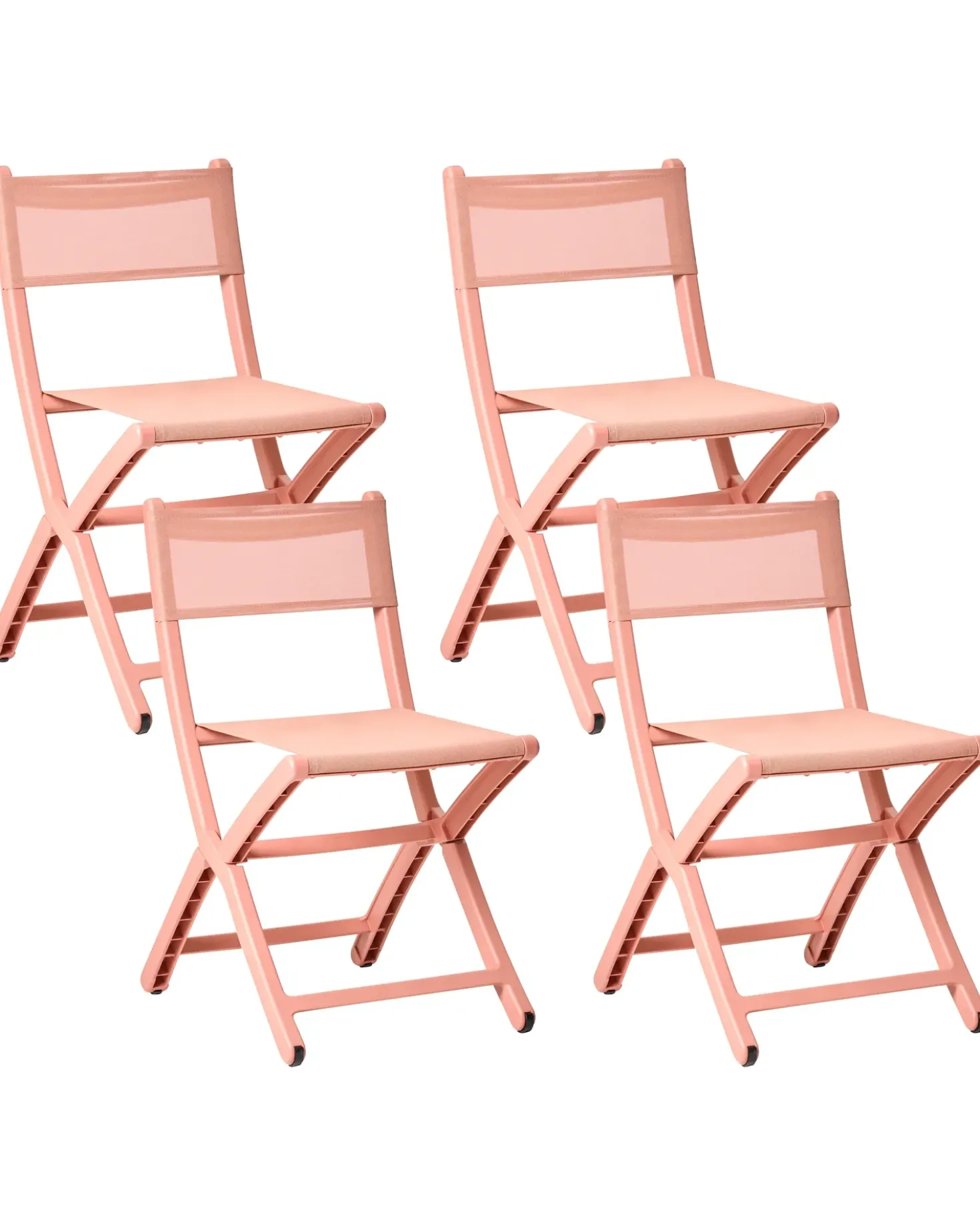 Set di 4 sedie da giardino TALCA Pieghevole Corallo