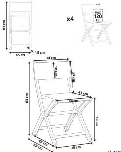 Set di 4 sedie da giardino TALCA Pieghevole Corallo