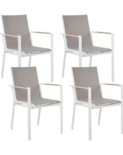 Set di 4 sedie da giardino BUSSETO Metallo Grigio