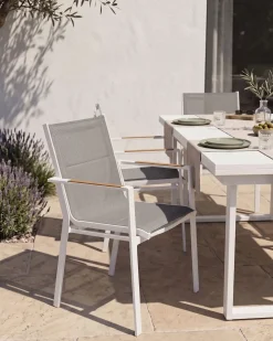 Set di 4 sedie da giardino BUSSETO Metallo Grigio