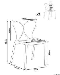 Set di 2 sedie da giardino LARISSA Grigio chiaro