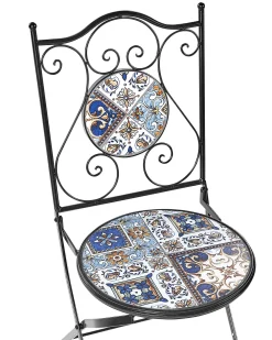 Set di 2 sedie da giardino CIVITA Metallo Nero