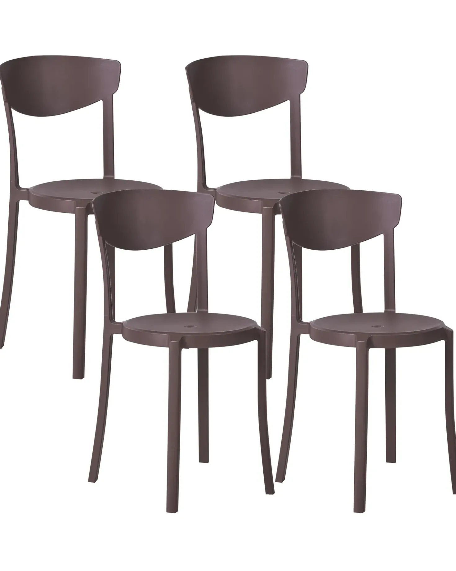 Set di 4 sedie da giardino VIESTE Marrone