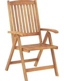 Set di 6 sedie da giardino con cuscini JAVA Legno d'acacia Bianco sporco
