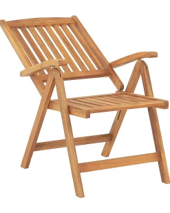 Set di 6 sedie da giardino con cuscini JAVA Legno d'acacia Bianco sporco