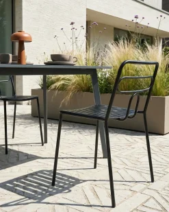 Set di 2 sedie da giardino AGEROLA Metallo Nero