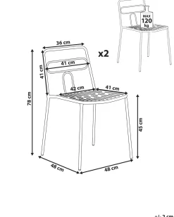 Set di 2 sedie da giardino AGEROLA Metallo Nero