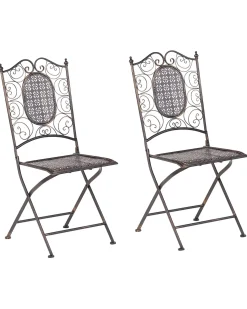 Set di 2 sedie da giardino BORMIO Pieghevole Metallo Nero