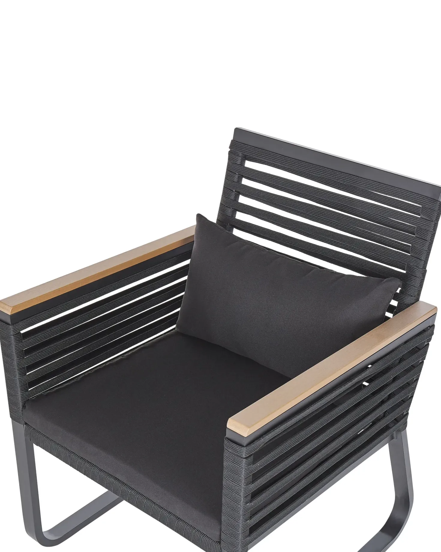 Set di 2 sedie da giardino con cuscini CANETTO Metallo Nero