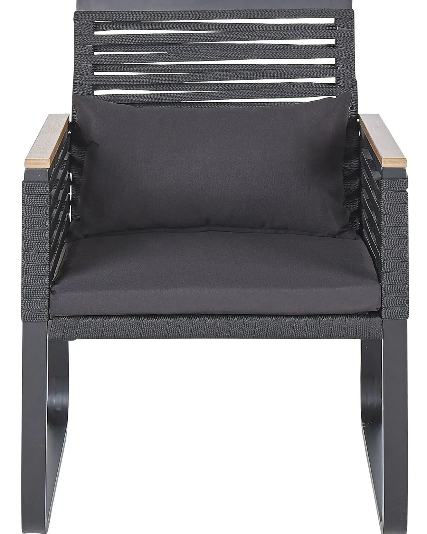 Set di 2 sedie da giardino con cuscini CANETTO Metallo Nero
