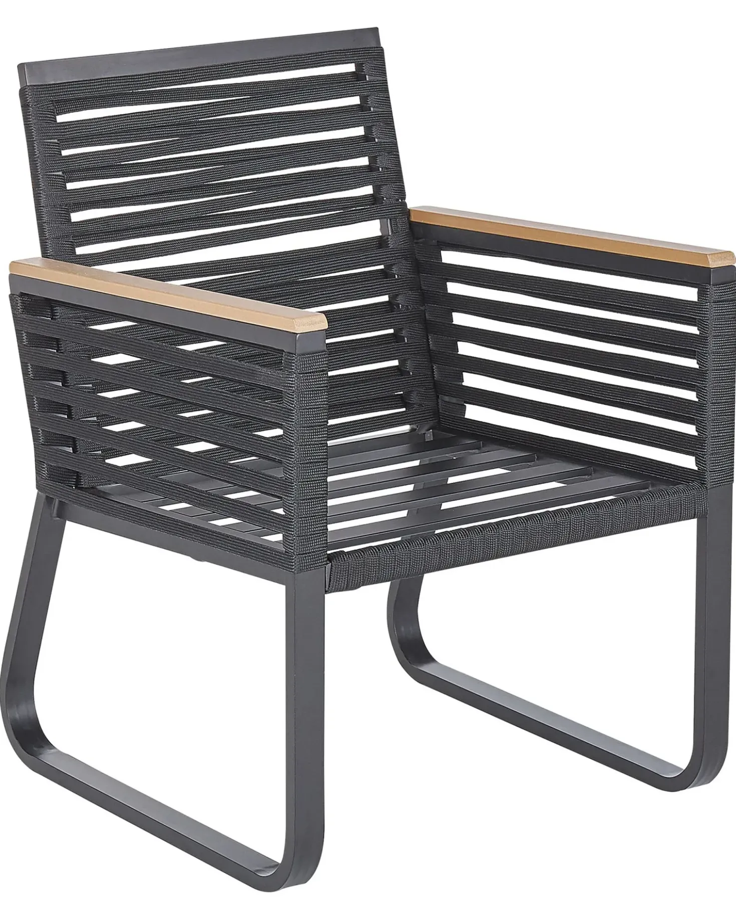Set di 2 sedie da giardino con cuscini CANETTO Metallo Nero