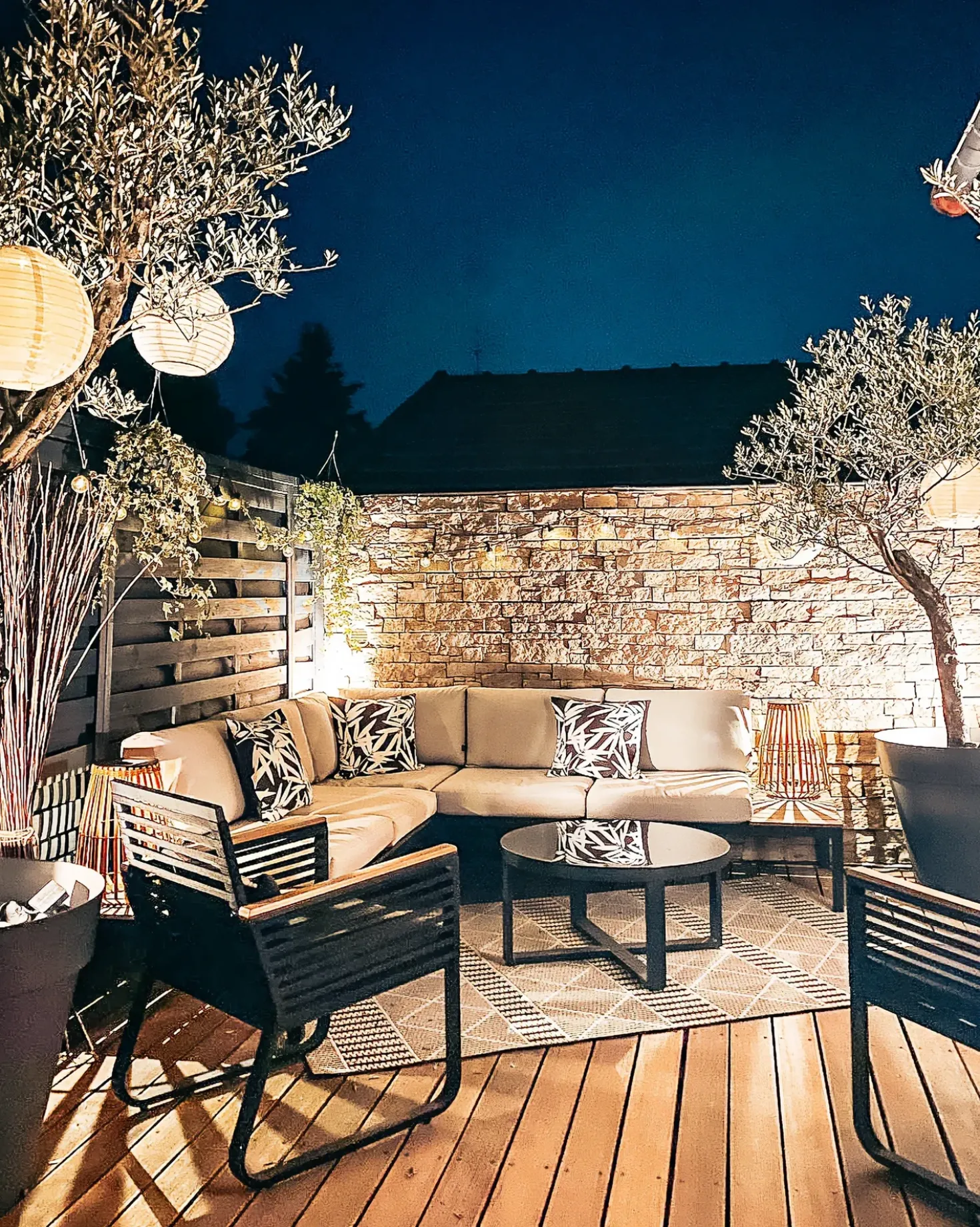 Set di 2 sedie da giardino con cuscini CANETTO Metallo Nero