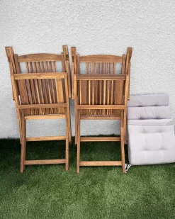 Set di 2 sedie da giardino con cuscini MAUI PREMIUM Legno d'acacia Tortora