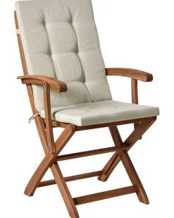 Set di 2 sedie da giardino con cuscini MAUI PREMIUM Legno d'acacia Tortora