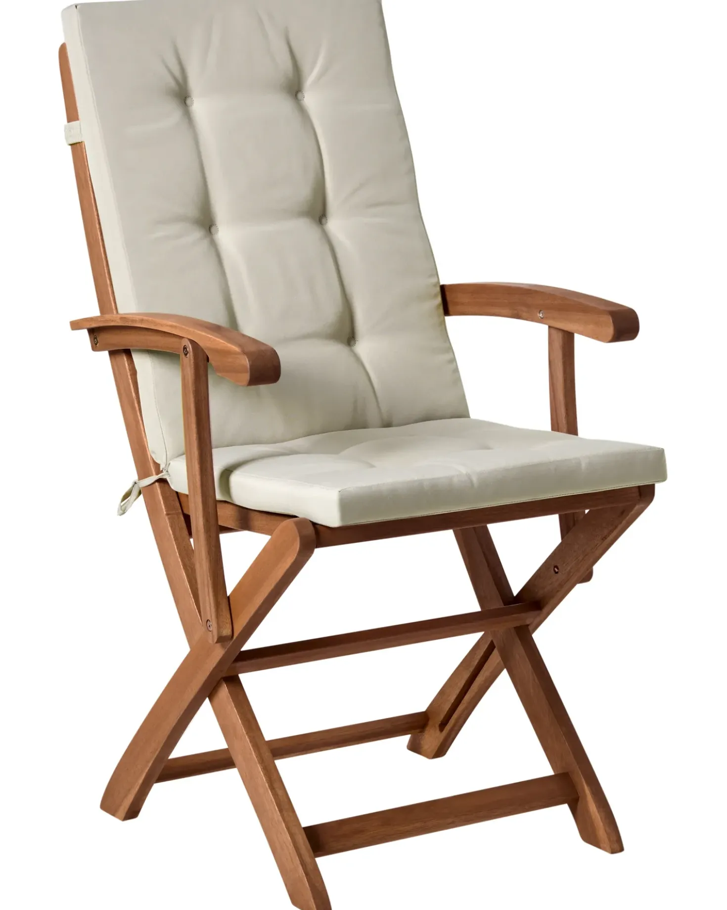 Set di 2 sedie da giardino con cuscini MAUI PREMIUM Legno d'acacia Tortora
