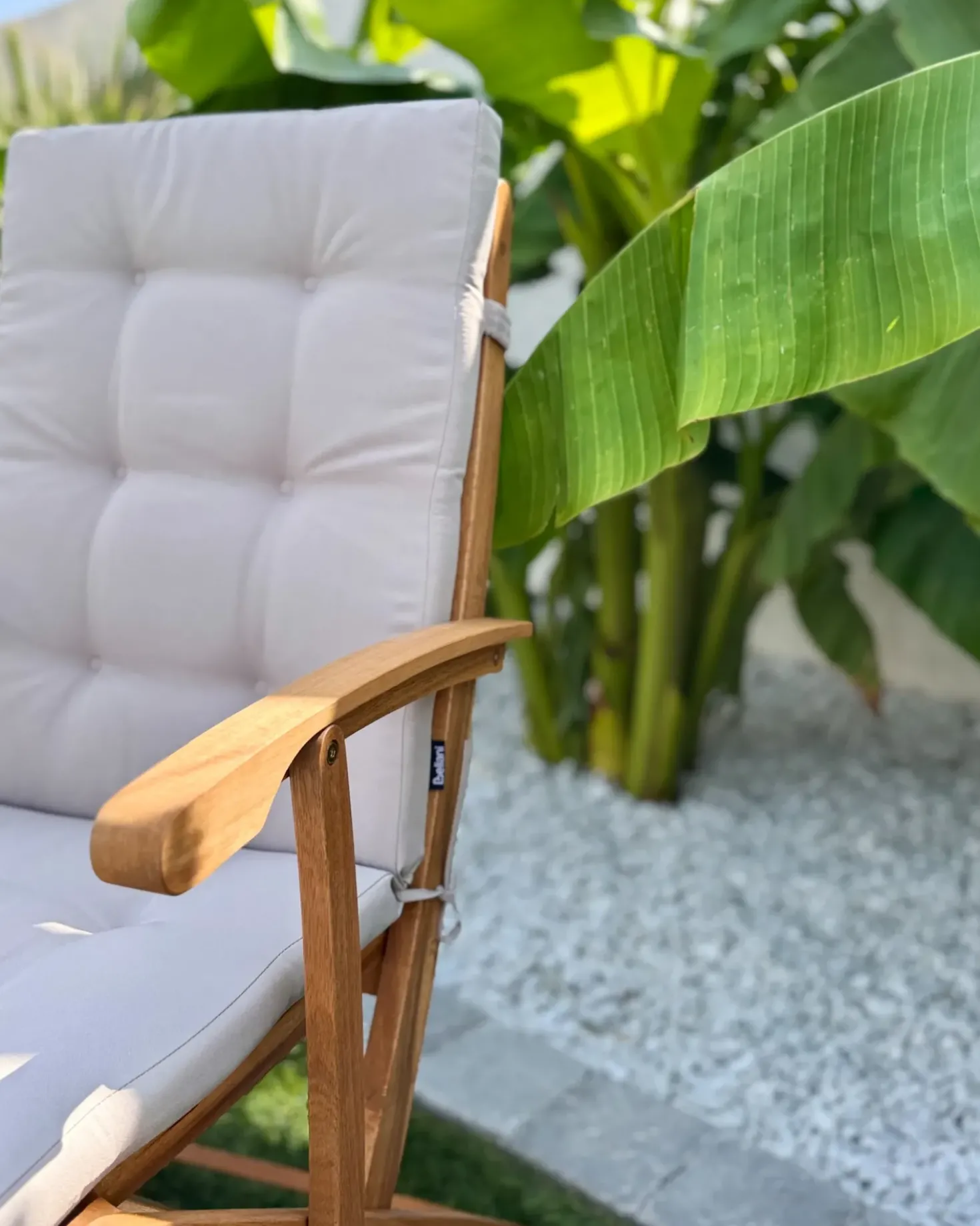 Set di 2 sedie da giardino con cuscini MAUI PREMIUM Legno d'acacia Tortora