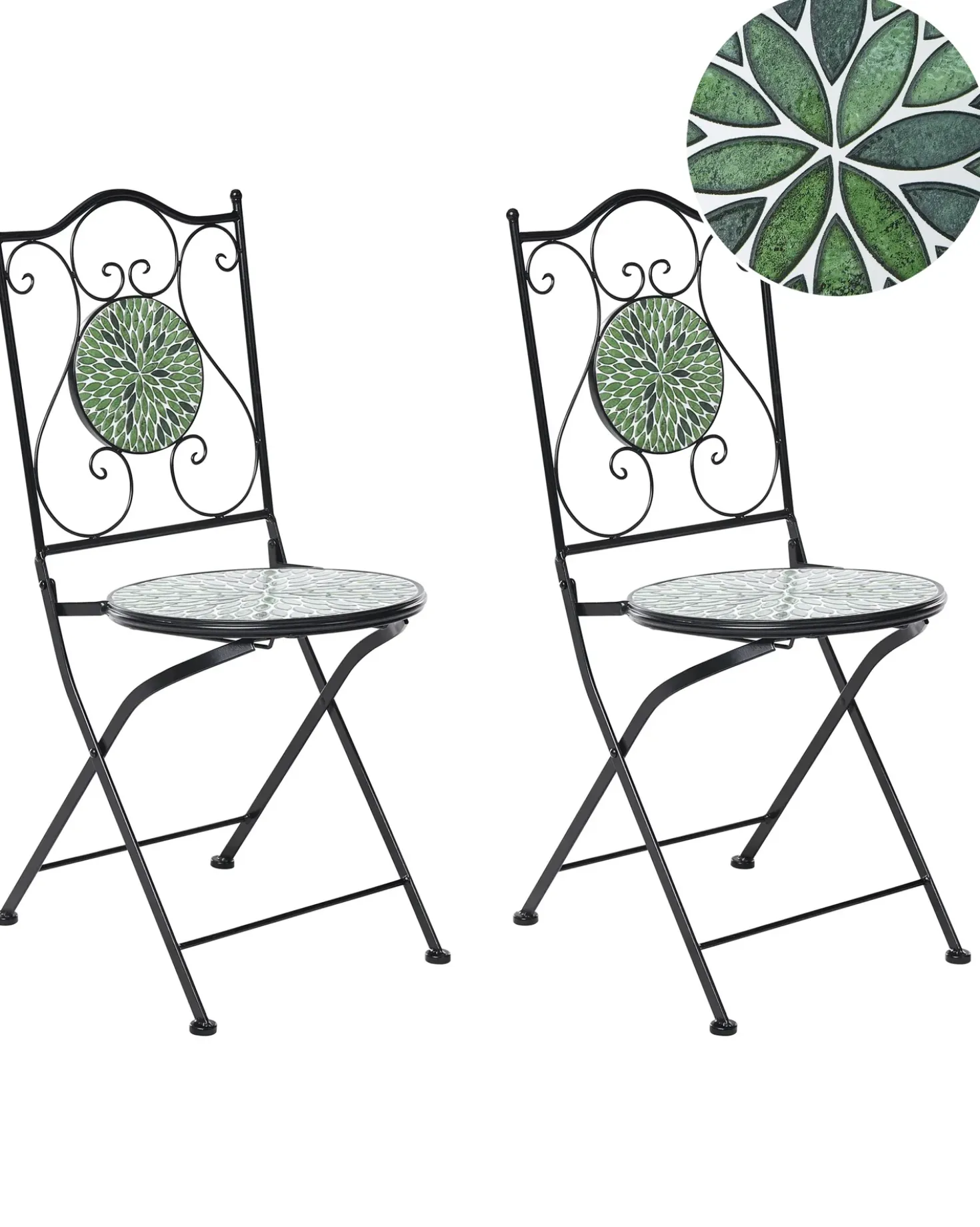 Set di 2 sedie da giardino CIVATE Metallo Nero