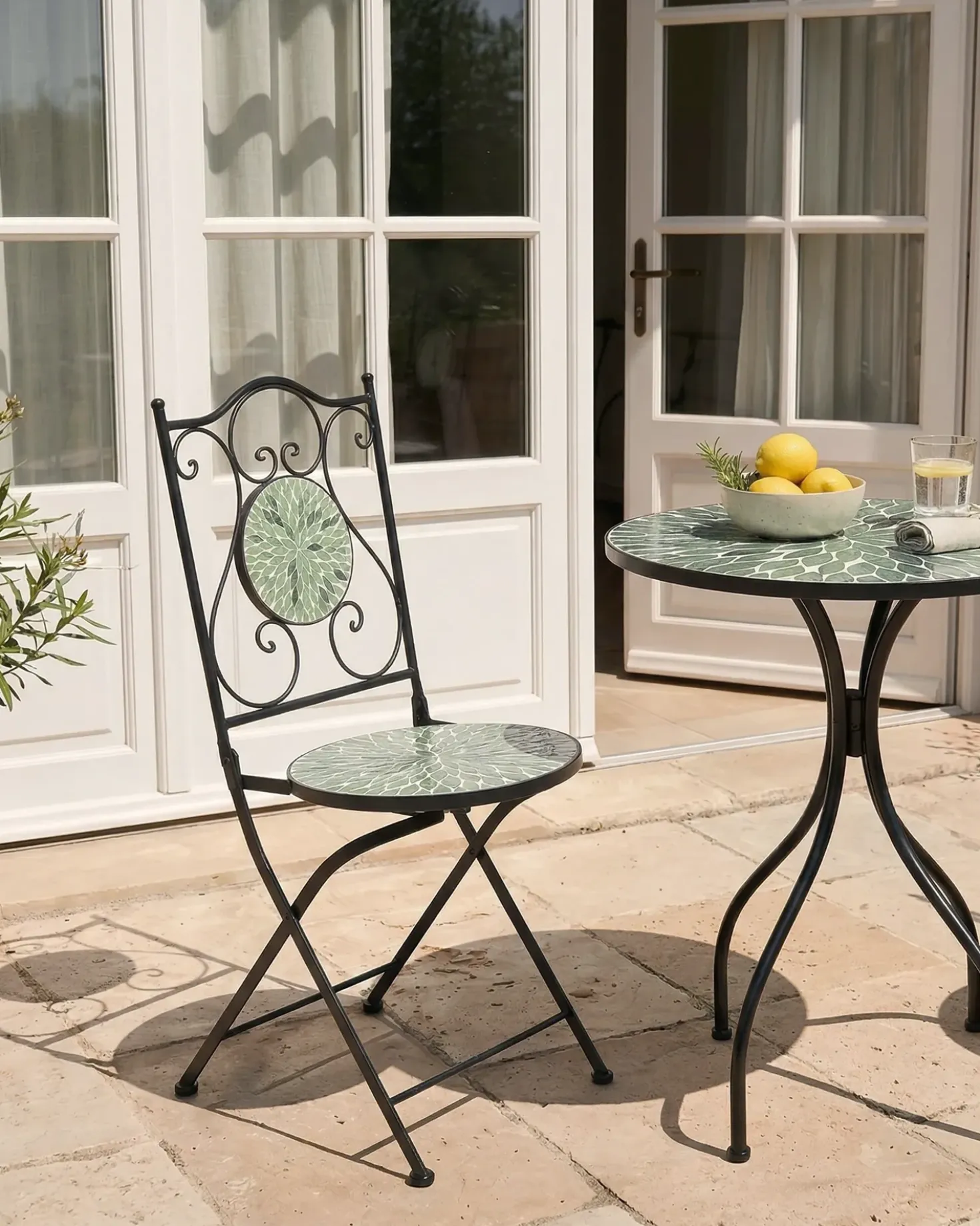 Set di 2 sedie da giardino CIVATE Metallo Nero