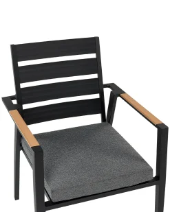 Set di 4 sedie da giardino con cuscini TAVIANO Metallo Nero