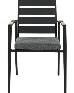 Set di 4 sedie da giardino con cuscini TAVIANO Metallo Nero