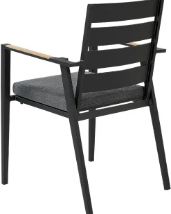 Set di 4 sedie da giardino con cuscini TAVIANO Metallo Nero