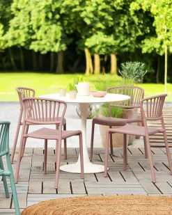 Set di 4 sedie da giardino GELA Rosa pastello