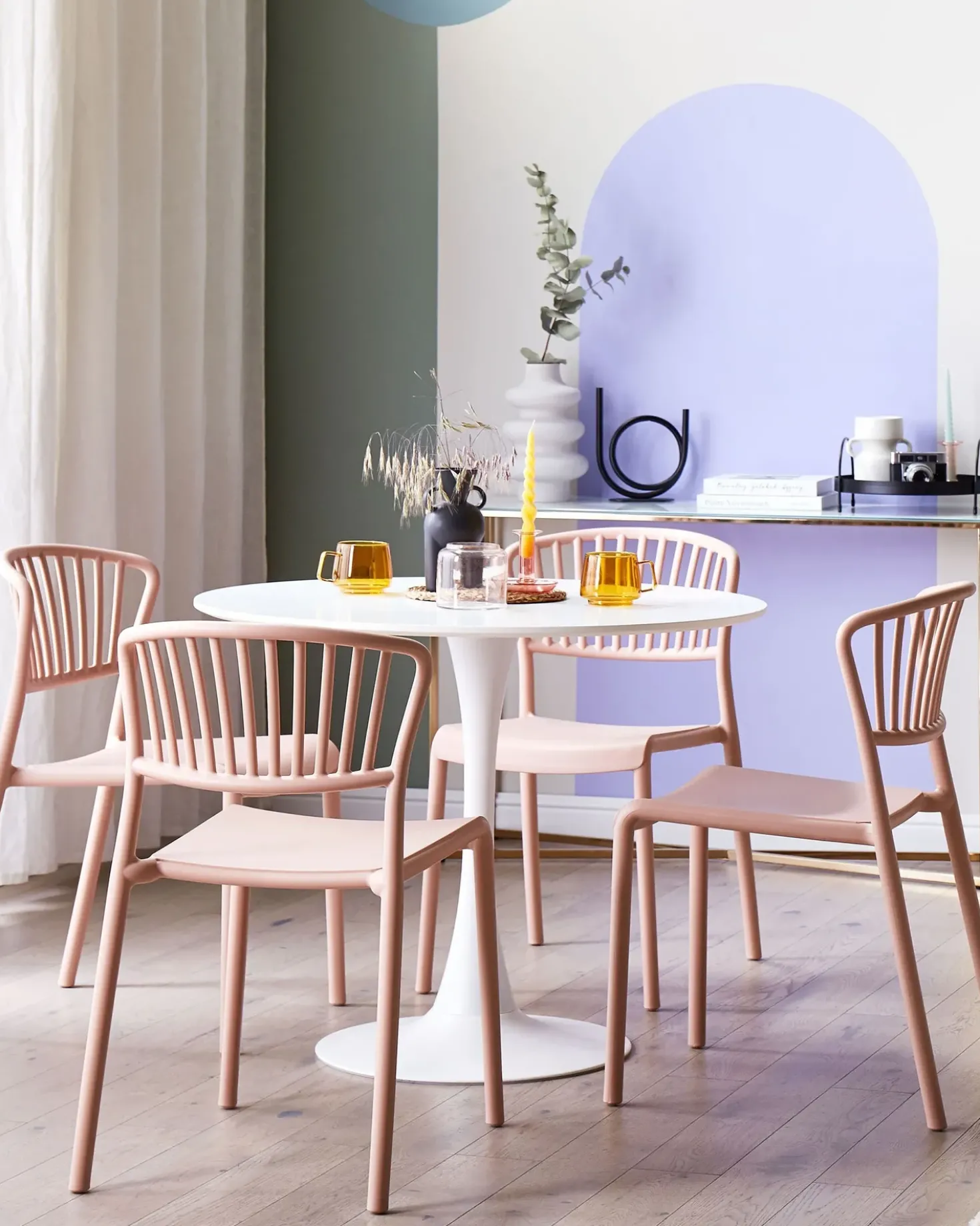 Set di 4 sedie da giardino GELA Rosa pastello