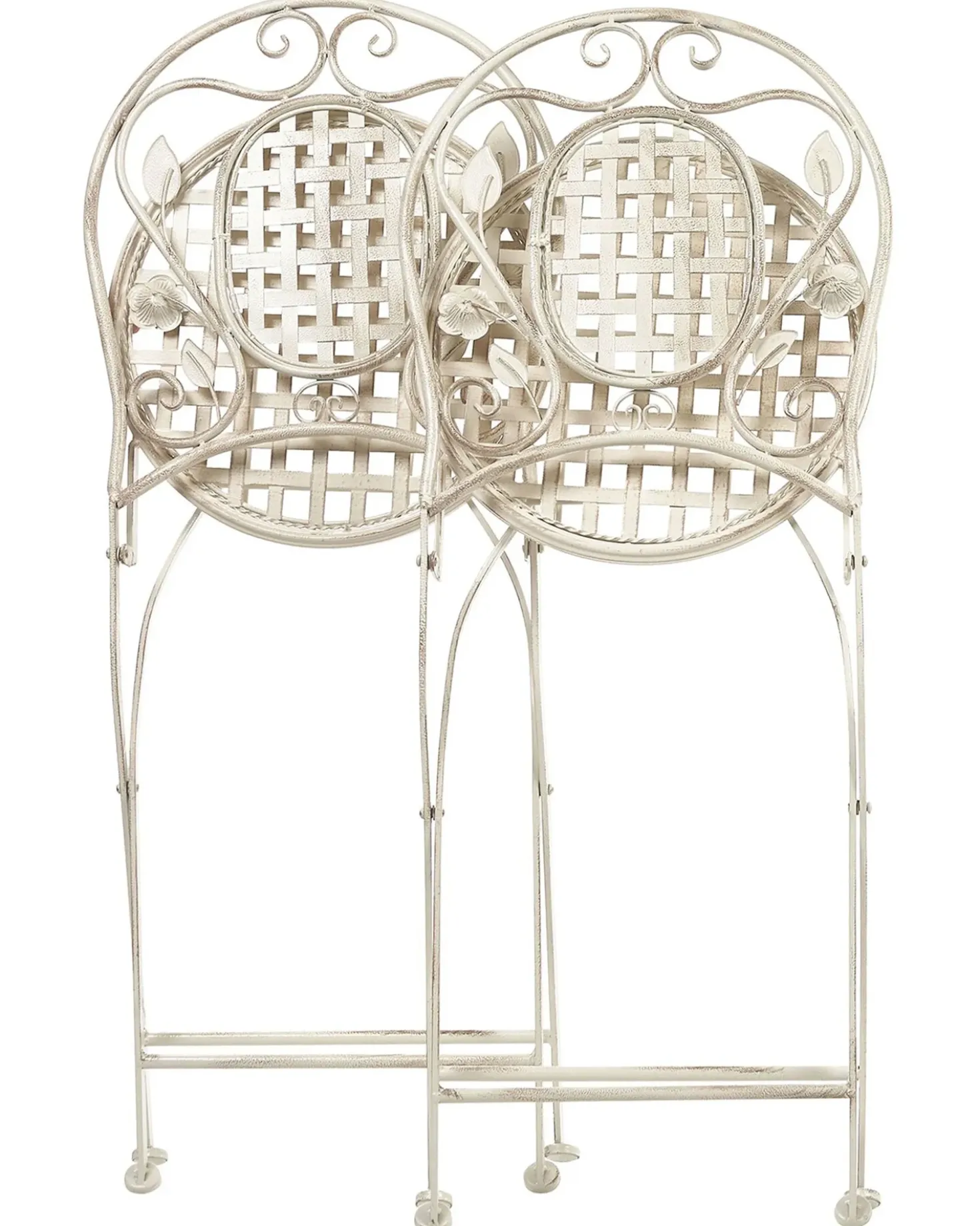Set di 2 sedie da giardino BIVIO Pieghevole Metallo Bianco sporco