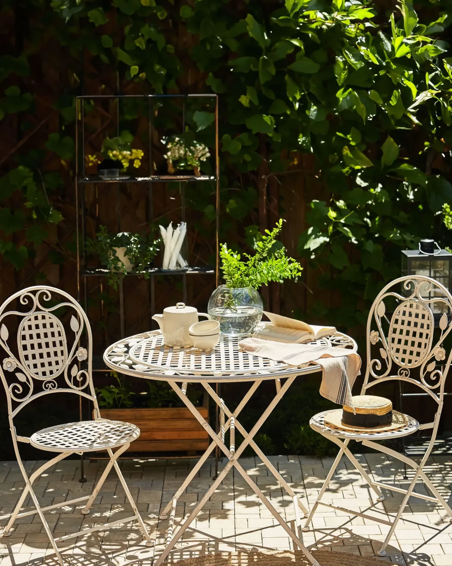Set di 2 sedie da giardino BIVIO Pieghevole Metallo Bianco sporco