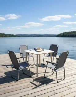 Set di 4 sedie da giardino GALATSI Pieghevole Metallo Grigio