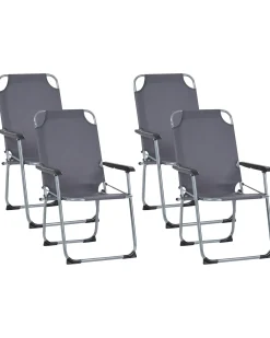 Set di 4 sedie da giardino GALATSI Pieghevole Metallo Grigio