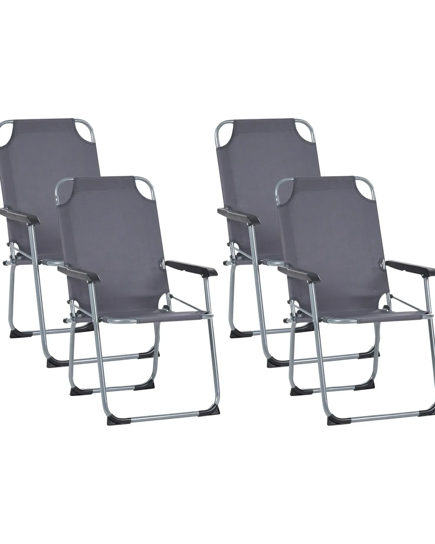 Set di 4 sedie da giardino GALATSI Pieghevole Metallo Grigio