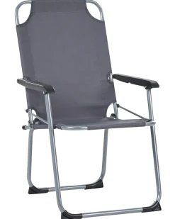 Set di 4 sedie da giardino GALATSI Pieghevole Metallo Grigio