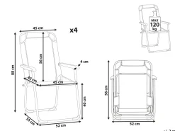 Set di 4 sedie da giardino GALATSI Pieghevole Metallo Grigio