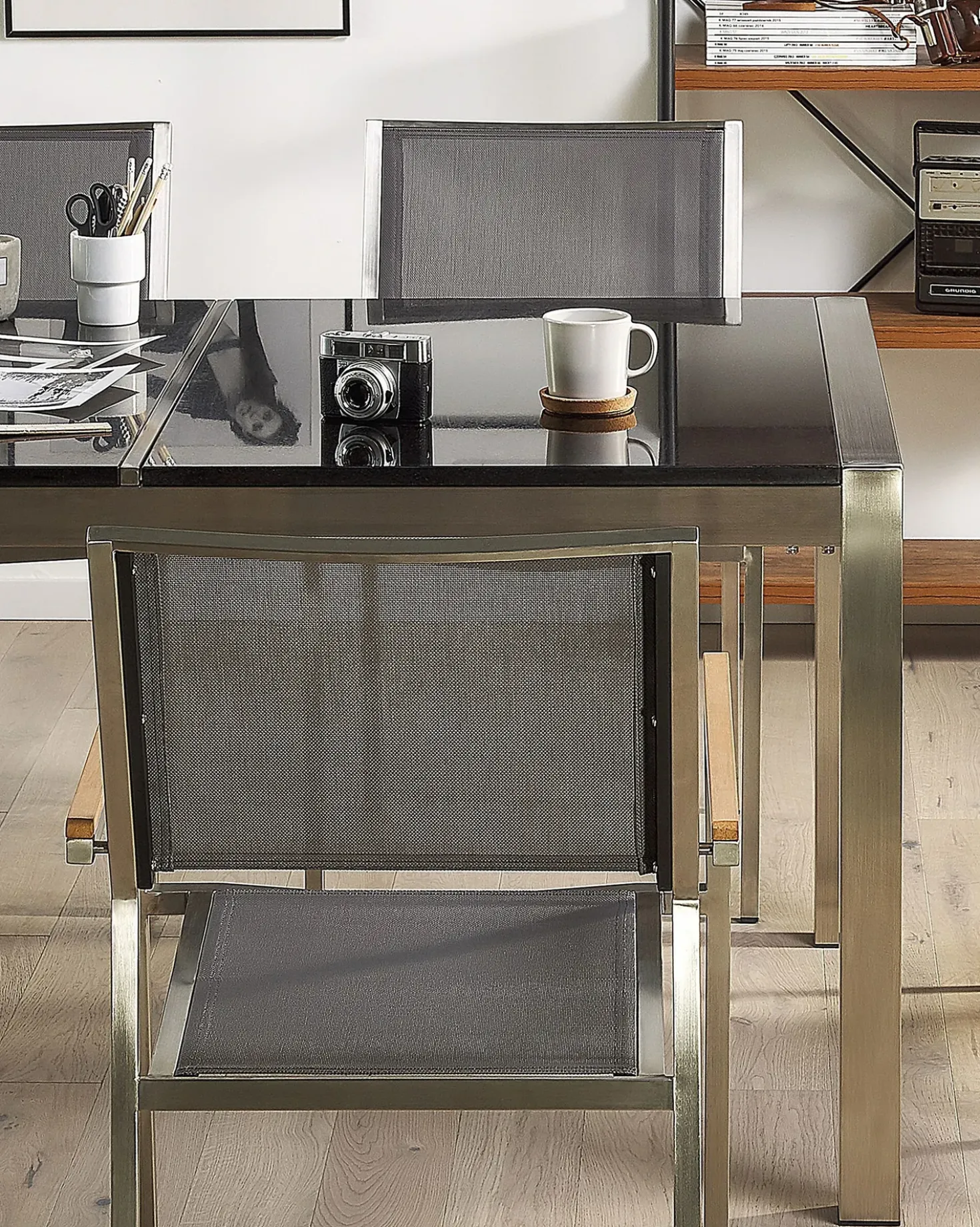 Set di 4 sedie da giardino GROSSETO Acciaio inox Grigio