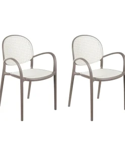 Set di 2 sedie da giardino POVOLETTO Materiale sintetico Marrone chiaro