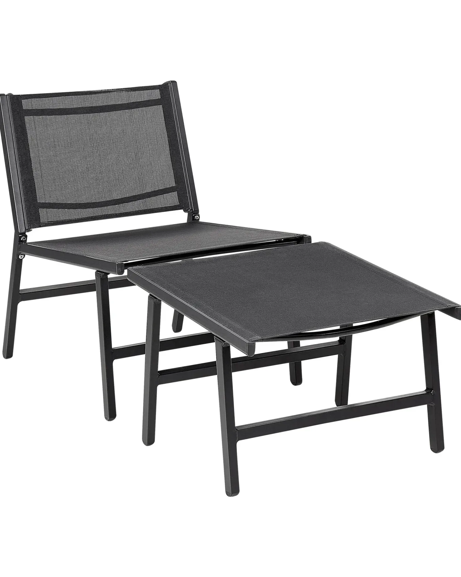 Set di 2 sedie da giardino MARCEDDI con poggiapiedi Metallo Nero