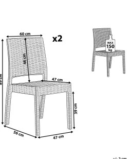 Set di 2 sedie da giardino FOSSANO Materiale sintetico Bianco