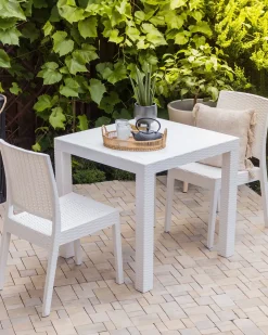 Set di 2 sedie da giardino FOSSANO Materiale sintetico Bianco