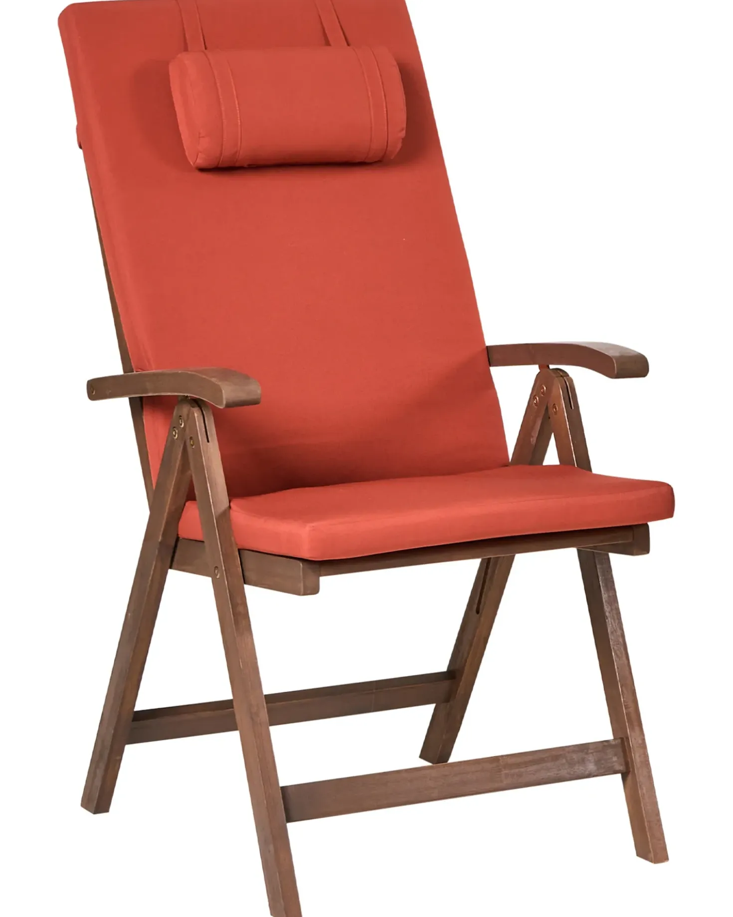 Set di 2 sedie da giardino con cuscini AMANTEA PREMIUM Legno d'acacia Rosso
