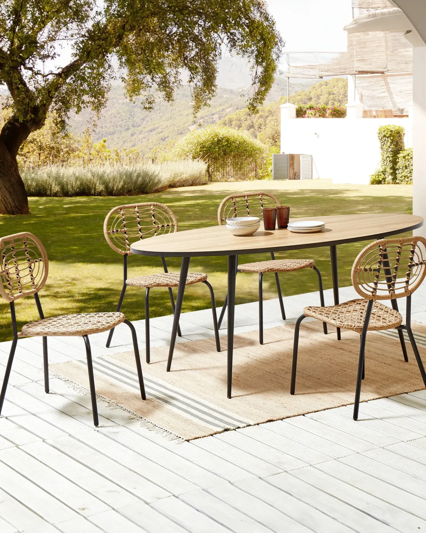 Set di 4 sedie da giardino PRATELLO Rattan sintetico (PE) Naturale