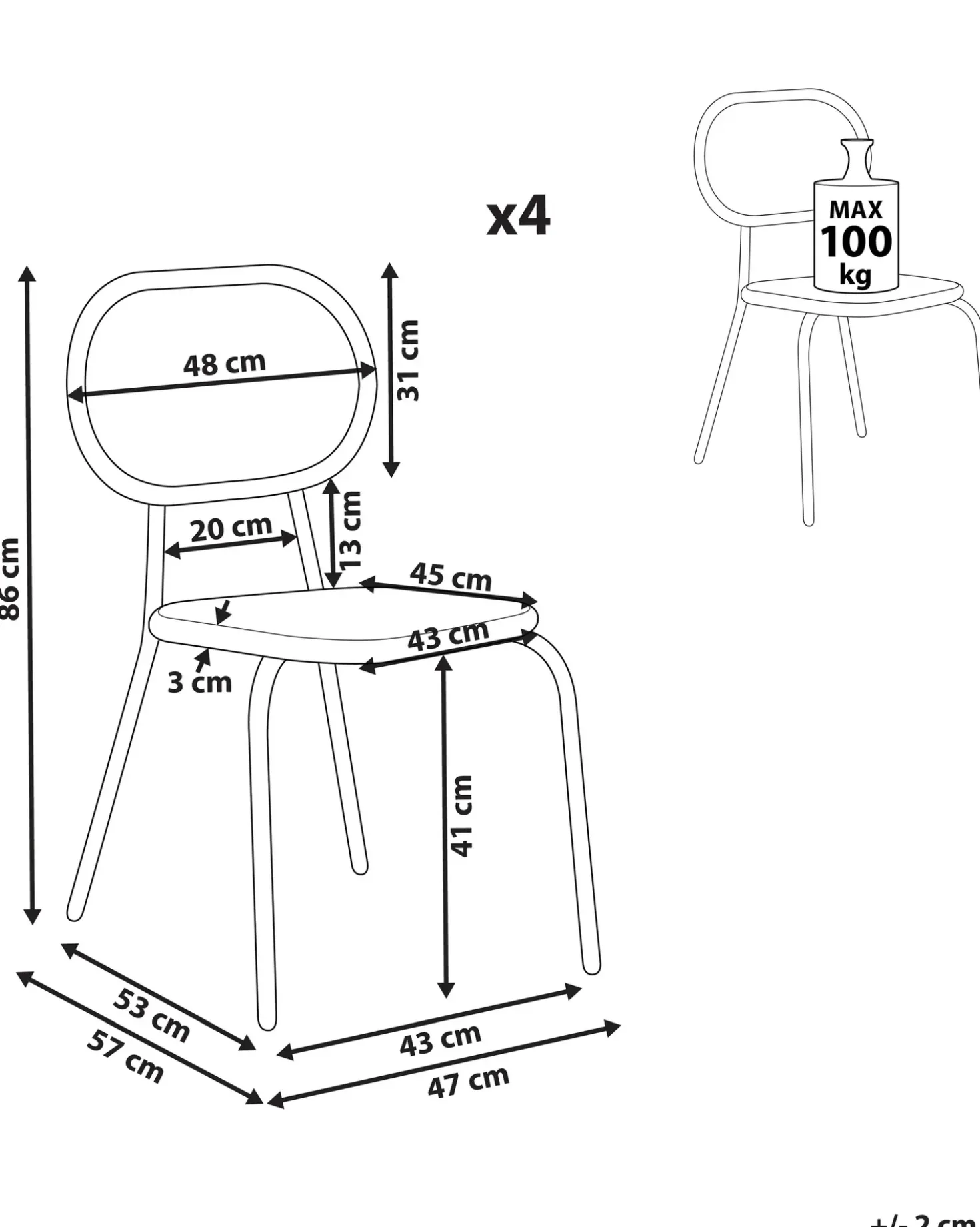 Set di 4 sedie da giardino PRATELLO Rattan sintetico (PE) Naturale