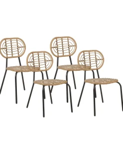 Set di 4 sedie da giardino PRATELLO Rattan sintetico (PE) Naturale