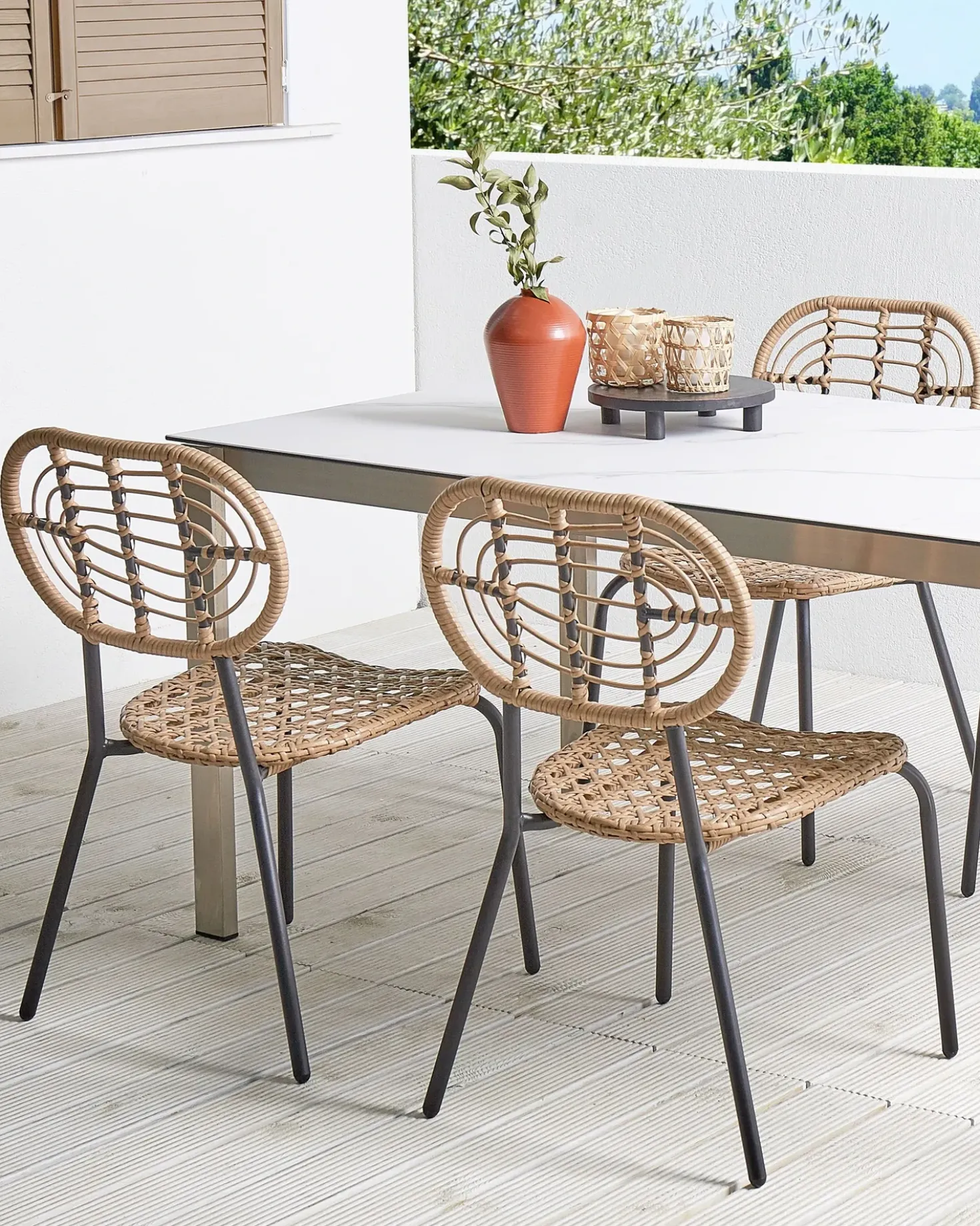 Set di 4 sedie da giardino PRATELLO Rattan sintetico (PE) Naturale